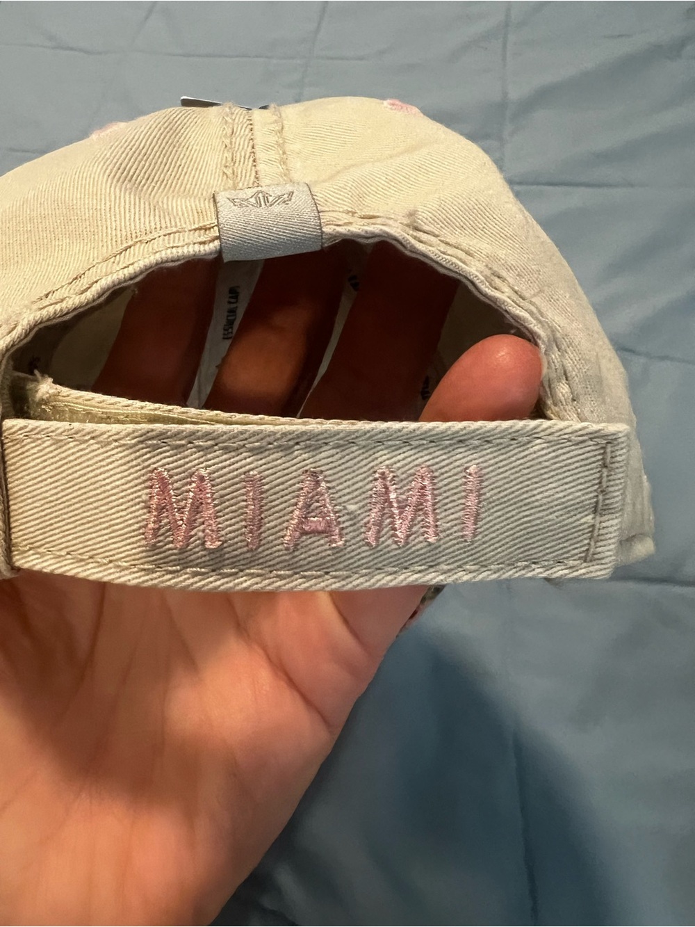 Miami Floral Baseball Cap in Pink and Beige - Picture 6 of 9